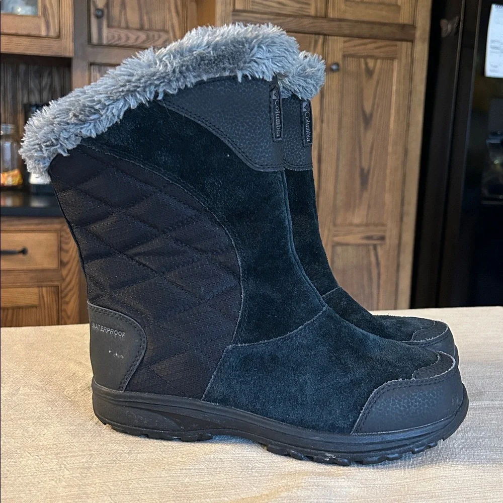 COLUMBIA Ice Maiden II Slip‎ Boot Suede Waterproof Winter Snow Black women’s 6